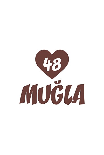 Reysa Tasarım ملصق سيارة على شكل قلب 48 موغلي مقاس 17 × 17 سم بني