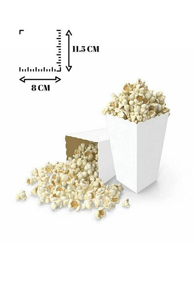 Mielibon 8-Piece White Corn Box Popcorn Box Party Presentation Set