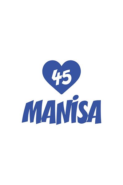 Reysa Tasarım Heart 45 Manisa Car Sticker 17X17 cm Blue
