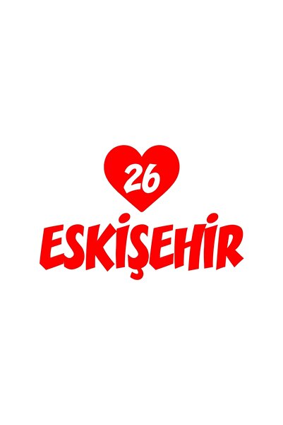 Reysa Tasarım Heart 26 Eskişehir Car Sticker 17X17 cm Red