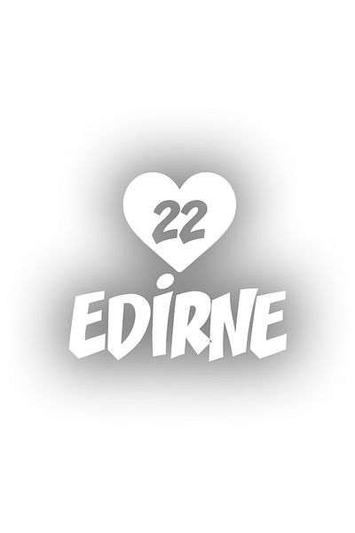 Reysa Tasarım Heart 22 Edirne Car Sticker 17X17 cm White