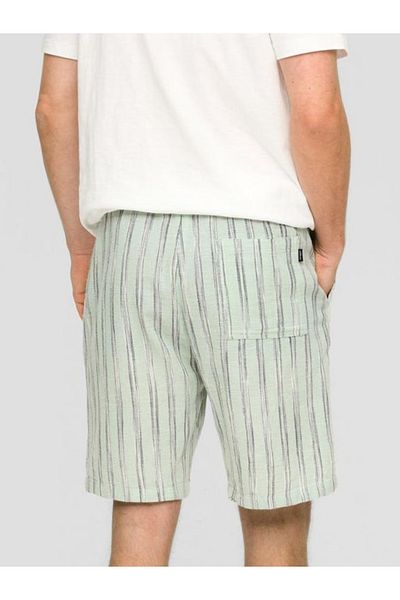 s.Oliver Men's Shorts Made Of Cotton And Linen Blend, Striped Print, Mint Green