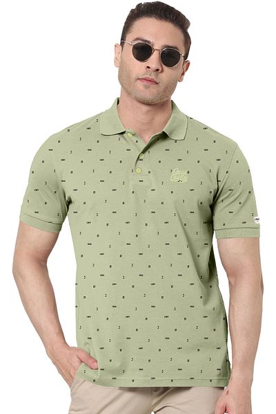 COLOR HUNT 100% Cotton Mens Collar Neck T- Shirt with Treding Prints