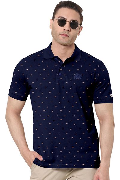 COLOR HUNT 100% Cotton Mens Collar Neck T- Shirt with Treding Prints
