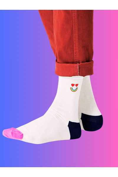 Shuttle Park Special Series Happy Colorful Rainbow Pattern Socks Fun Comfortable Design Style Socket Seamless Socks