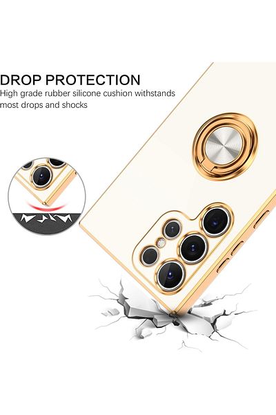 Generic Case for SAMSUNG Galaxy S23 ULTRA Luxury Silicone TPU Shockproof Ring Holder Kickstand