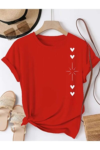 TekTarzz Μοντέρνο μπλουζάκι Unisex Heart Sparkle Print Design