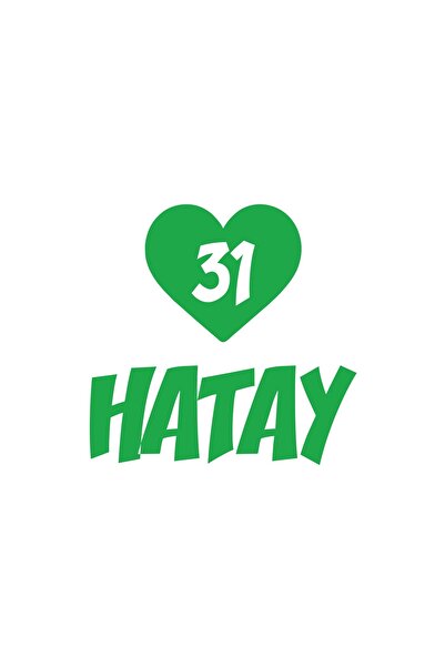 Reysa Tasarım ملصق سيارة على شكل قلب 31 هاتاي مقاس 17 × 17 سم باللون الأخضر