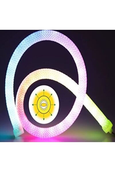 Powermaster PM-26417 Animasyonlu Bluetooth Neon RGB Kumaş Örgülü Hortum Led 5 Metre 201 Modlu
