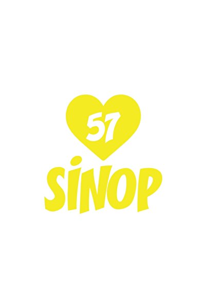 Reysa Tasarım ملصق سيارة سينوب 57 على شكل قلب مقاس 17 × 17 سم أصفر