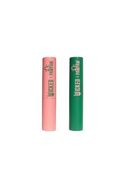 Dr.Pawpaw Set of 2 Enchanting & Glimmer Lip Balms, Wicked x Dr.PAWPAW, 2 x 3 g