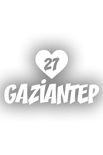 Reysa Tasarım ملصق سيارة قلب 27 غازي عنتاب مقاس 17x17 سم أبيض