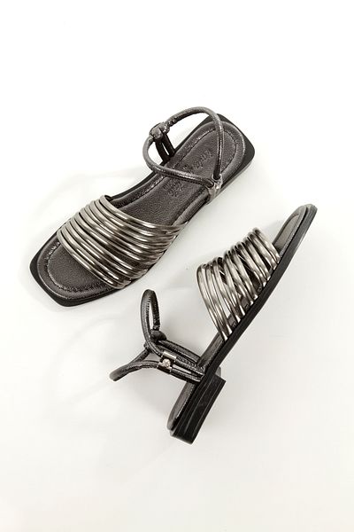 ARTI ARTI AYAKKABI Mia026-1565 Women's Multi-Piping Evening Dress Daily-Wedding-Leisure-Platinum Holiday Slippers