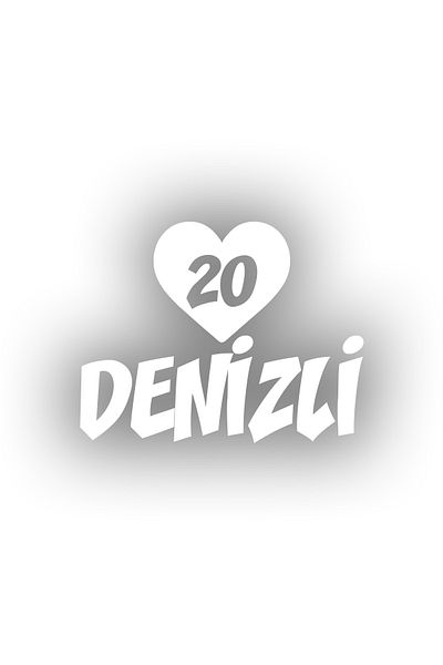 Reysa Tasarım Heart 20 Denizli Car Sticker 17X17 cm White