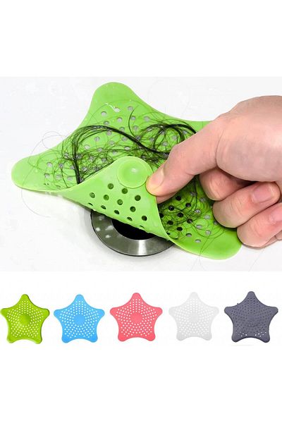 NanZYang Set of 5 NanZYang drain strainers, silicone, multicolor, 15 x 15 cm