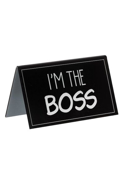 OEM Desk Support, Plastic, Message 'I'm the Boss', Black, 11.5x6x7cm