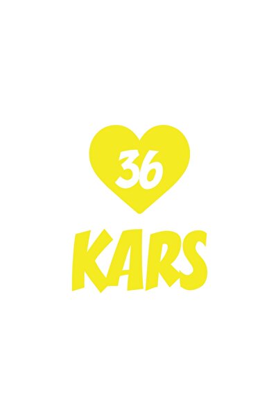 Reysa Tasarım ملصق سيارة كارز 36 على شكل قلب مقاس 17x17 سم أصفر