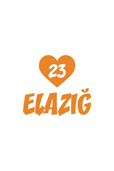 Reysa Tasarım ملصق سيارة على شكل قلب 23 Elazığ مقاس 17 × 17 سم برتقالي