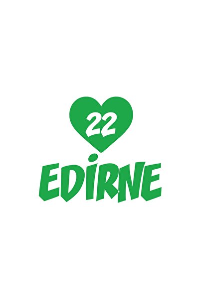 Reysa Tasarım ملصق سيارة كارد 22 إديرن على شكل قلب مقاس 17 × 17 سم باللون الأخضر