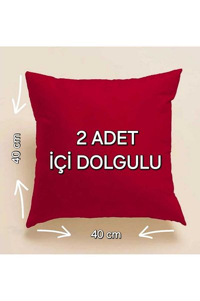 Hobizer 2-Piece 40X40 Red Filled Pillow Without Zipper