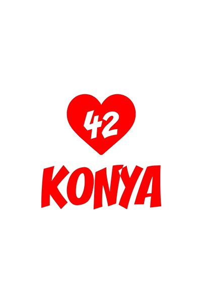 Reysa Tasarım ملصق سيارة كونيا 42 على شكل قلب مقاس 17x17 سم باللون الأحمر