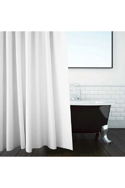 OEM Perdea dus PEVA, dimensiune 180x200 cm, prindere 12 inele, Alba