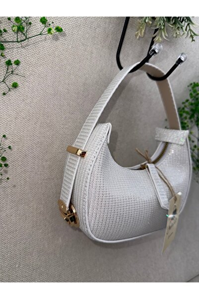 SİNİSA BAG Geantă mini pentru rochie de seară cu sclipici argintiu și mâner reglabil (DIMENSIUNI MINI DISPONIBILE)