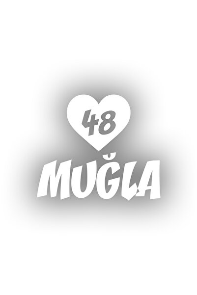 Reysa Tasarım ملصق سيارة على شكل قلب 48 موغلي مقاس 17 × 17 سم باللون الأبيض