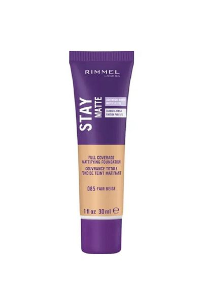 RIMMEL LONDON Fond de ten, Rimmel Stay Matte Foundation, 085 Fair Beige, 30ml