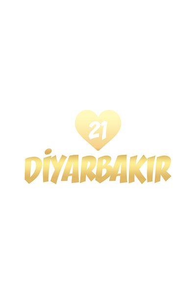Reysa Tasarım Heart 21 Diyarbakır Car Sticker 17X17 cm Gold