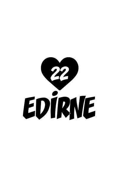 Reysa Tasarım Hearted 22 Edirne Car Sticker 17X17 cm Black