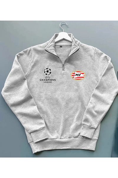 Pisa Art CHAMPIONS LEAGUE PSV EINDHOVEN STYLE COLLAR SWEATSHIRT UNISEX CUSTOM DESIGN