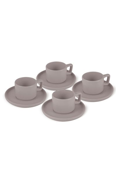 Berlinger Haus Set of espresso cups with saucers 8 pcs 100 ml Taupe Collection