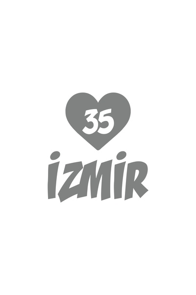 Reysa Tasarım Hearted 35 Izmir Car Sticker 17X17 cm Gray
