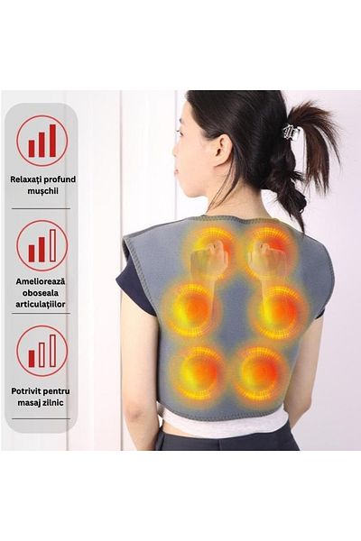 Velixo Electric Heated Vest, 3 Heat Levels, 3 Massage Modes, Back & Shoulder Relief, Adjustable, Safe