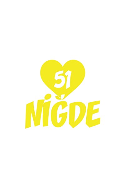 Reysa Tasarım Heart 51 Nigde Car Sticker 17X17 cm Yellow