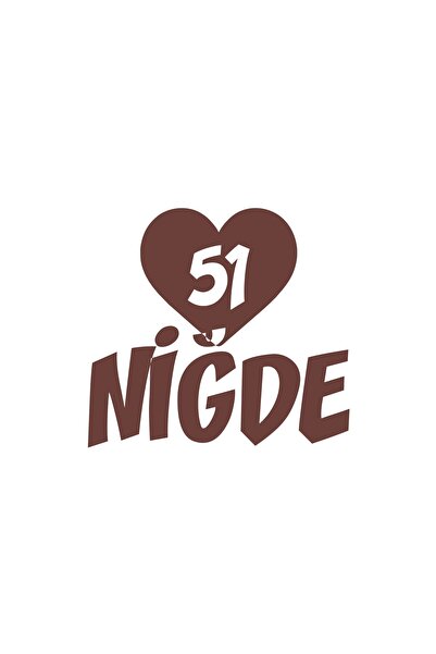 Reysa Tasarım ملصق سيارة على شكل قلب 51 نيجدي مقاس 17 × 17 سم بني