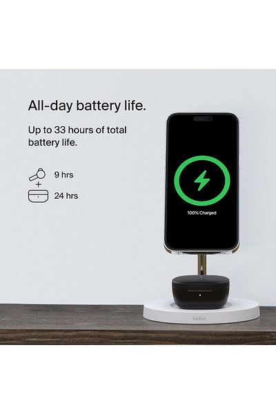 Belkin SoundForm™ Motion True Wireless Earbuds, Noise Cancelling Ear Buds with Wireless Charging C
