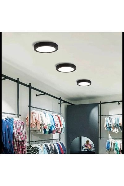 Cata Ct-5238 30W Panel Led Luminaire Black Round Surface Mounted Metal Case White Light 6400K