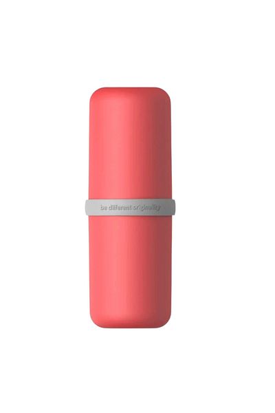 Olliwon Suport de călătorie pentru pastă de dinți și periuță de dinți, roșu, plastic, 20,5 x 7,5 cm