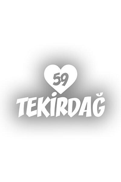 Reysa Tasarım ملصق سيارة على شكل قلب 59 Tekirdağ مقاس 17 × 17 سم باللون الأبيض