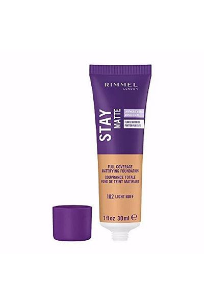 RIMMEL LONDON Fond de ten, Rimmel Stay Matte Foundation, 102 Light Buff, 30ml