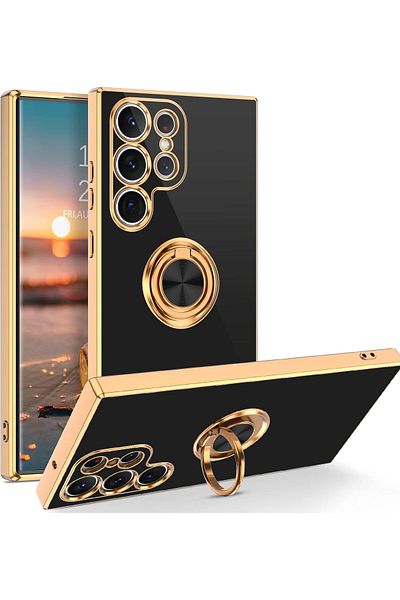 Generic Case for SAMSUNG Galaxy S23 ULTRA Luxury Silicone TPU Shockproof Ring Holder Kickstand