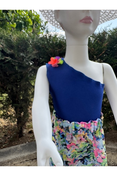 ÇAĞLA KURT Girls' Suit with One Shoulder Skirt