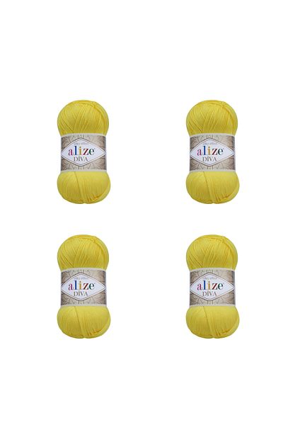 Alize 4 Pieces Diva - 110 - Mercerized Thin Thread Bikini Bustier Blouse Knitting Thread Knitting Crop Models
