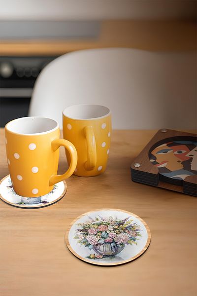 kutuTR Set of 6 Wooden Coasters Brd-001