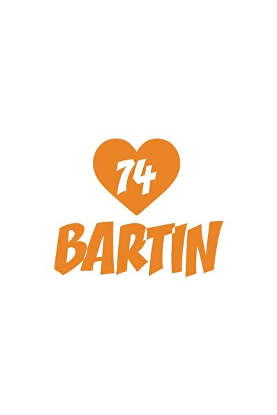 Reysa Tasarım ملصق سيارة على شكل قلب 74 بارتين مقاس 17x17 سم برتقالي