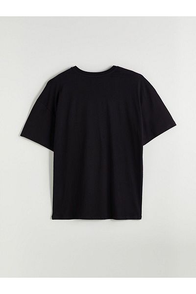 LC Waikiki Ανδρικό μπλουζάκι LCW ECO Crew Neck με στάμπα από βαμβακερό χτενισμένο