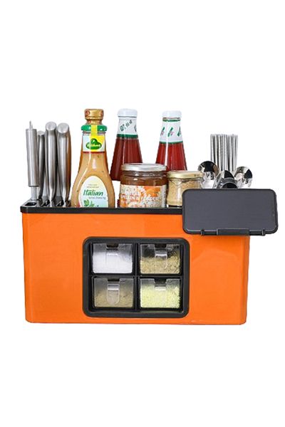 Teno Organizator Multifunctional pentru Bucatarie Teno®, 4 Compartimente, raft condimente, portocaliu