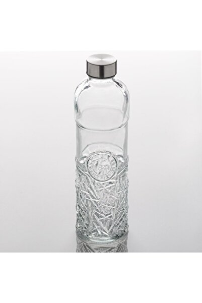 offlimits Water Bottle with Metal Lid, Limits, Embossed Design, 1 Liter, Transparent